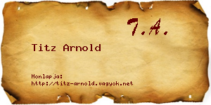 Titz Arnold névjegykártya